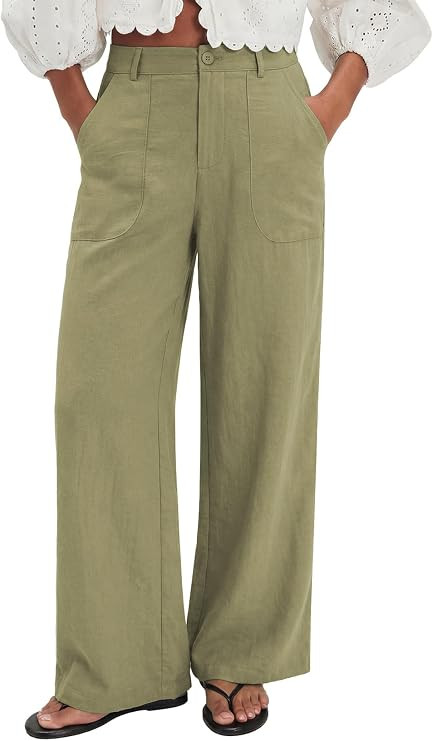 EVALESS Womens Palazzo Pants High Waist Wide Leg Trousers | Amazon (US)
