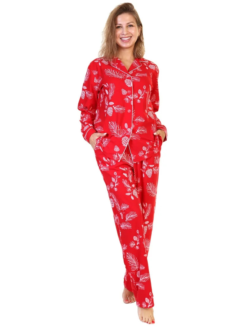 Angelina COZY Flannel Pajama Set Women's, Irresistibly Soft & Warm, Pink | Walmart (US)