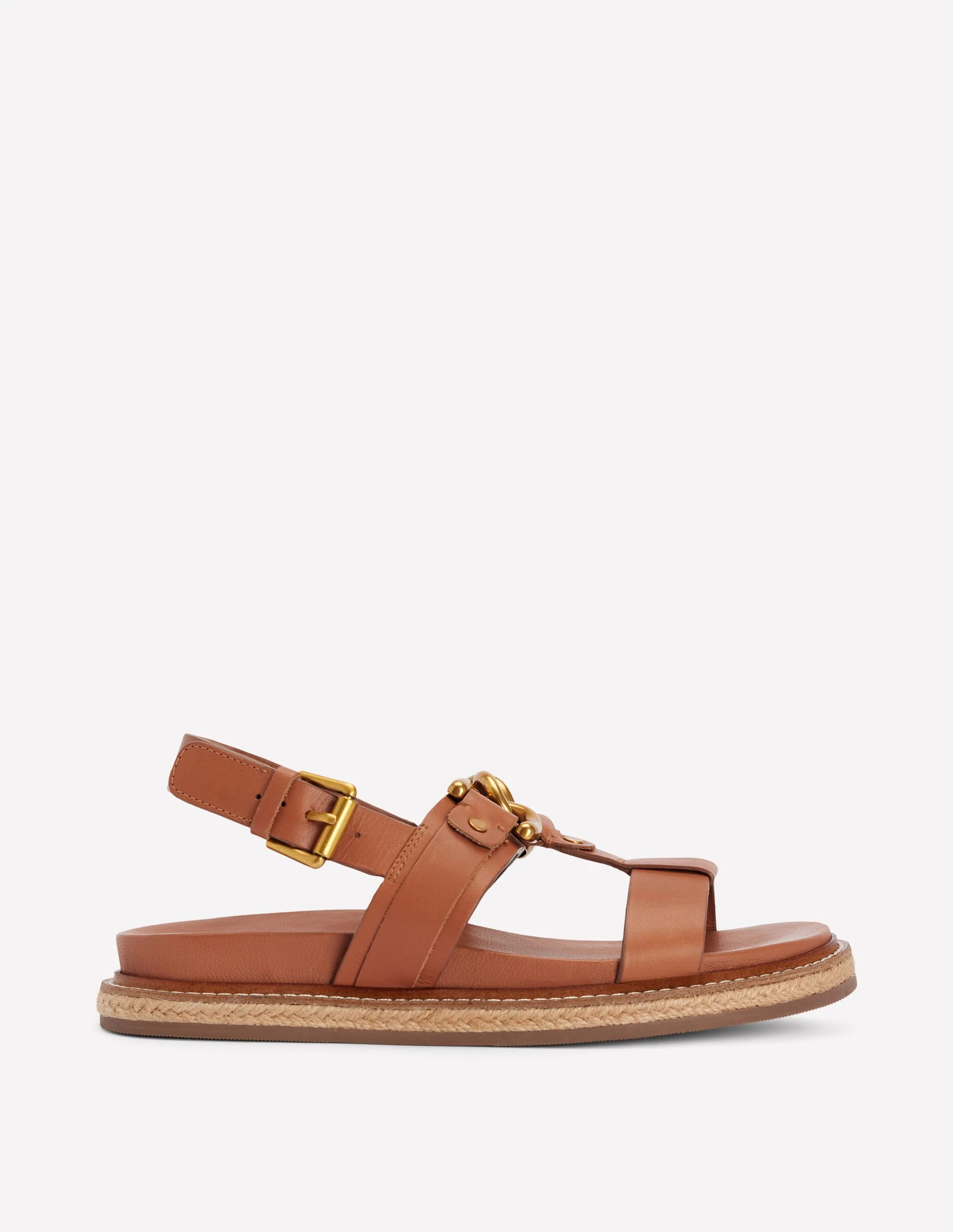 Hardware Detail Footbed Sandal-Tan | Boden (US)