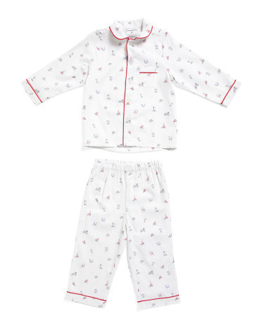 Kids Coastal Charms Twill Pajama Set | Toddler Girls (2t-5t) | Marshalls | Marshalls