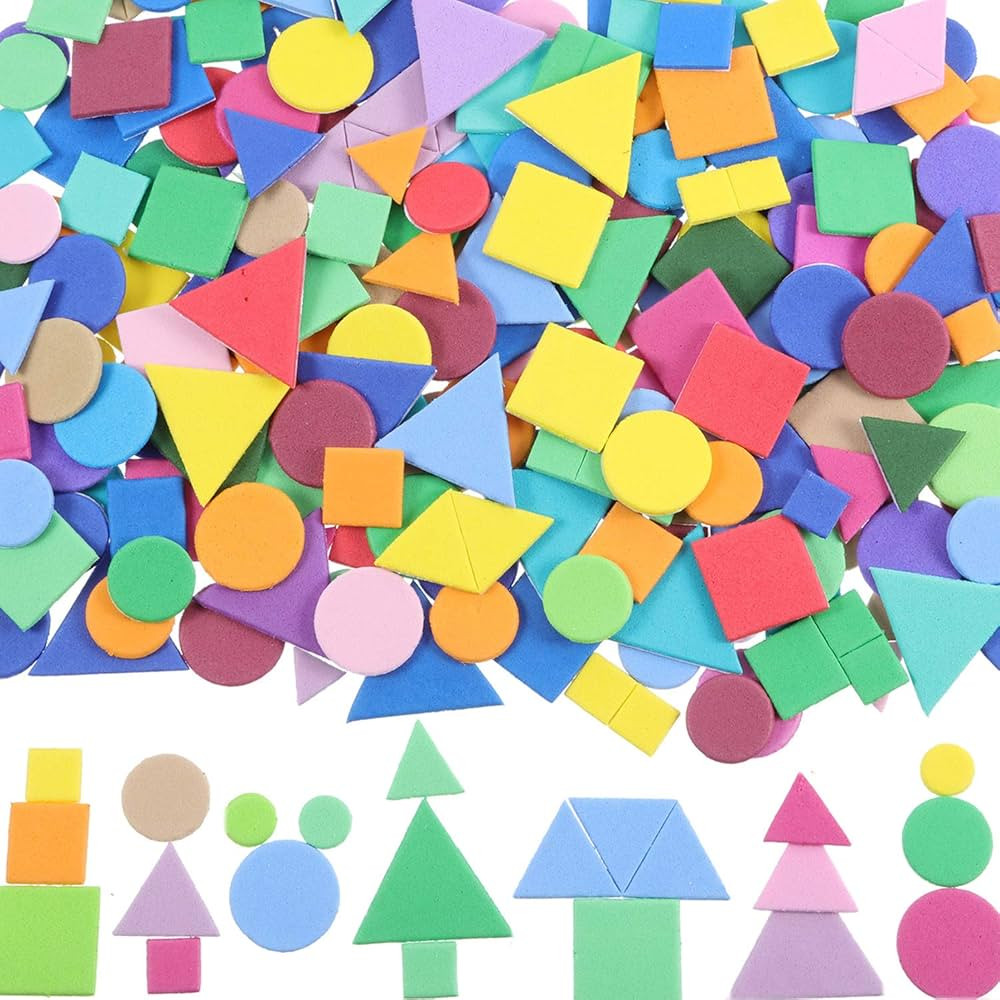 1000 Pieces Foam Shape Stickers Self Adhesive Foam Stickers Felt Stickers Shapes for Kids Crafts ... | Amazon (US)