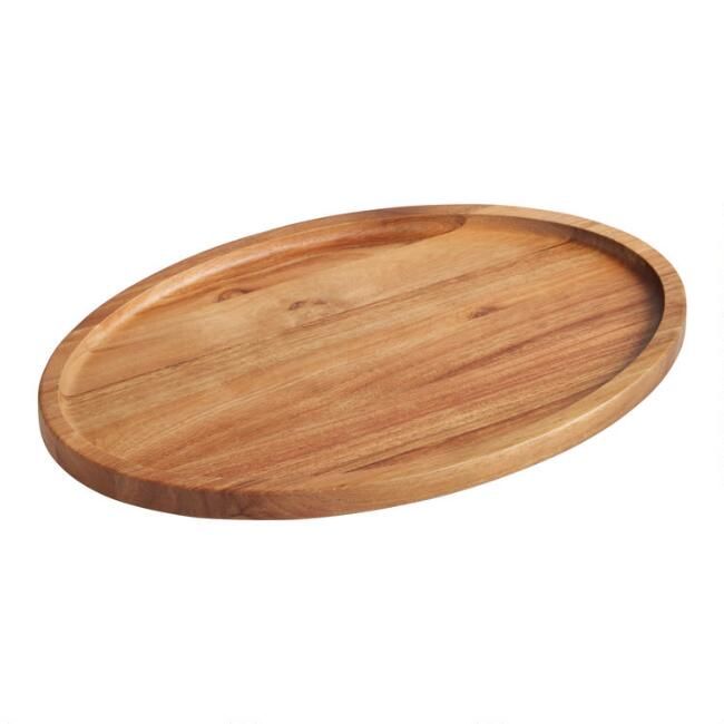 Oval Acacia Wood Trencher Cutting Board | World Market