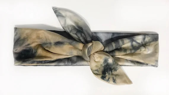 Personalized Winter Tan & Navy Tie Dye Headband | Etsy (US)