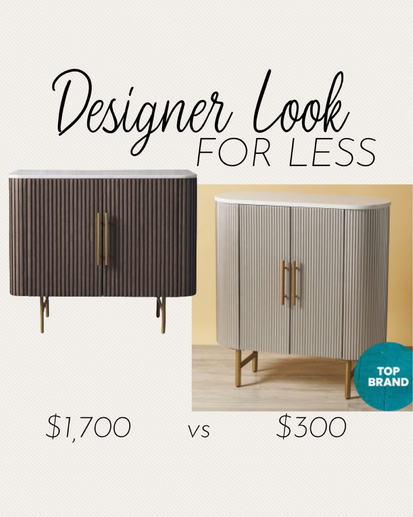 Designer Look For Less cabinet / chest / console. The Look for Less even has a stone top! 

Look for less, Designer look for less cabinet, chest, entryway furniture, living room refresh, entryway console, console, look for less console, HomeGoods find, Home Goods console, designer look, affordable furniture, home decor, budget furniture, arhaus furniture , arhaus

#LTKFind #LTKhome #LTKsalealert
