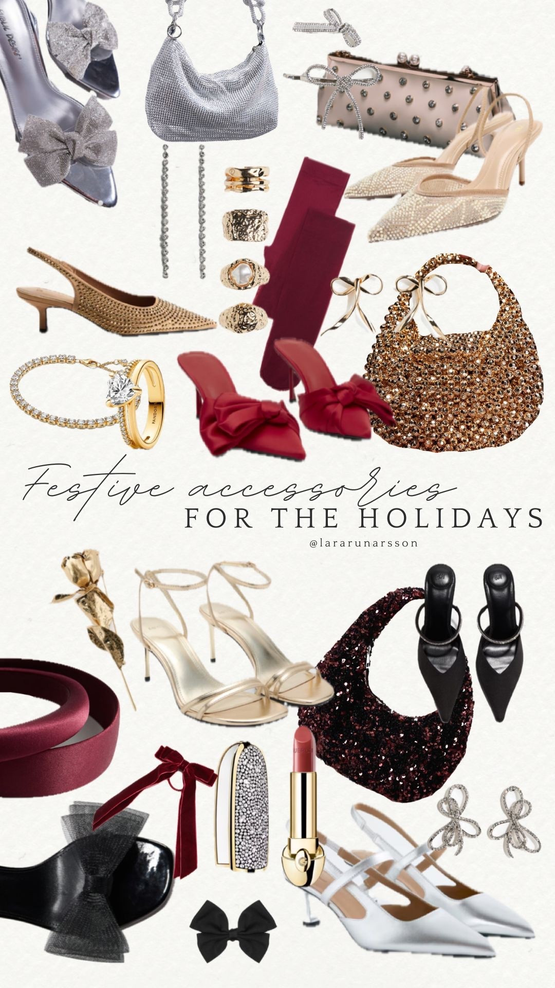 Festive accessoires for the holidays 

#festive #accessoires #holidays #festiveaccessoires #styletip #giftguide #outfitinspo #shoes #bags #jewelry #schmuck #tasche #schuhe 

#LTKstyletip #LTKeurope #LTKfestive