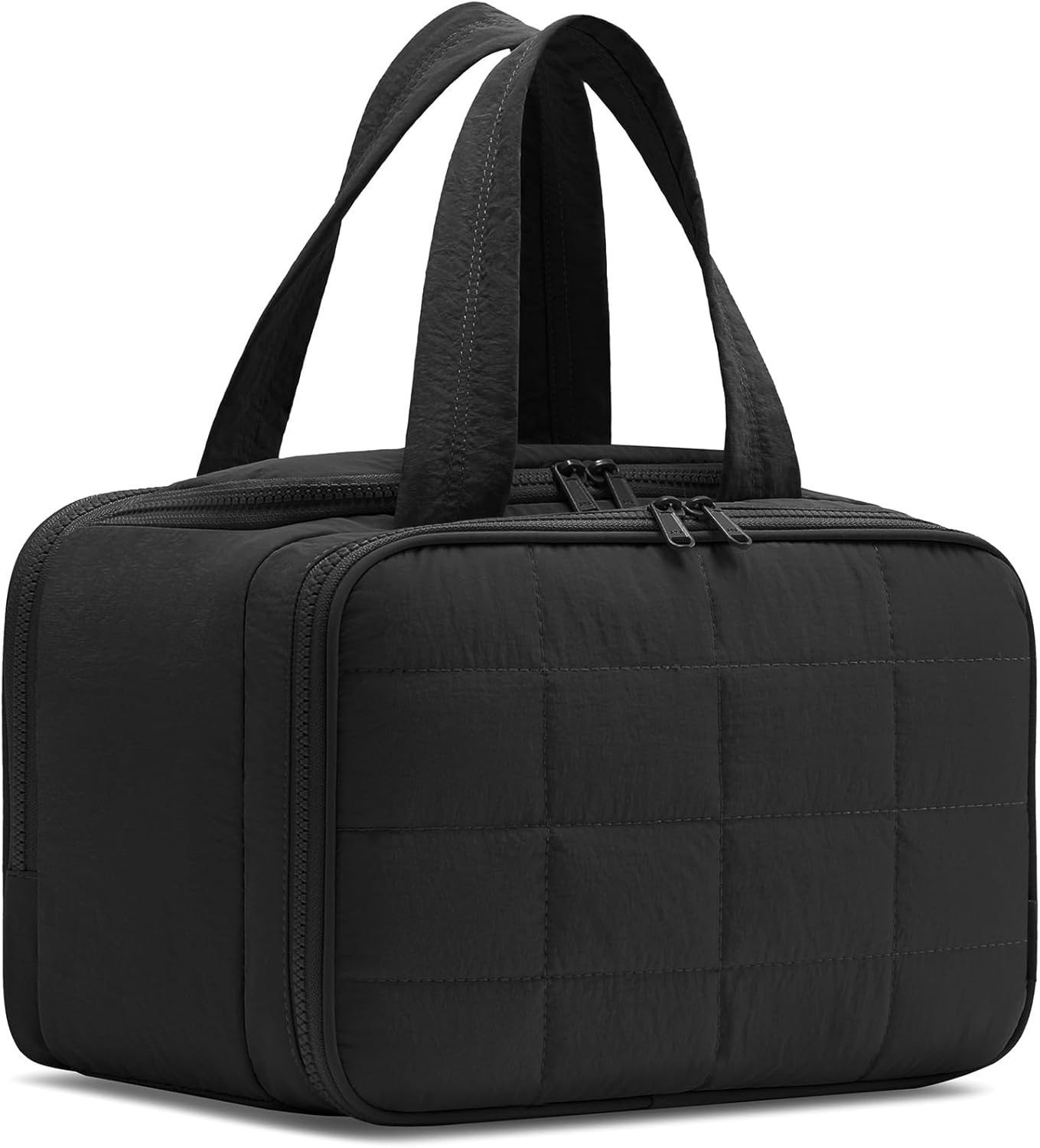 Travel Toiletry Bag, Puffy Wide-open Quilted Makeup Bag for Women,Lightweight Cosmetic Travel Bag... | Amazon (US)