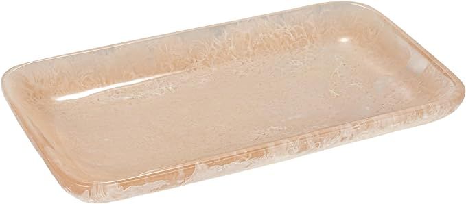 Creative Co-Op Matte Marbled Resin Tray, Blush Pink | Amazon (US)