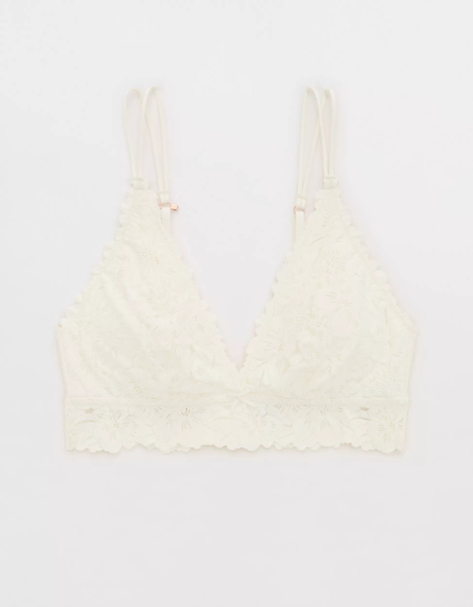 Show Off Rosey Lace Padded Plunge Bralette | Aerie