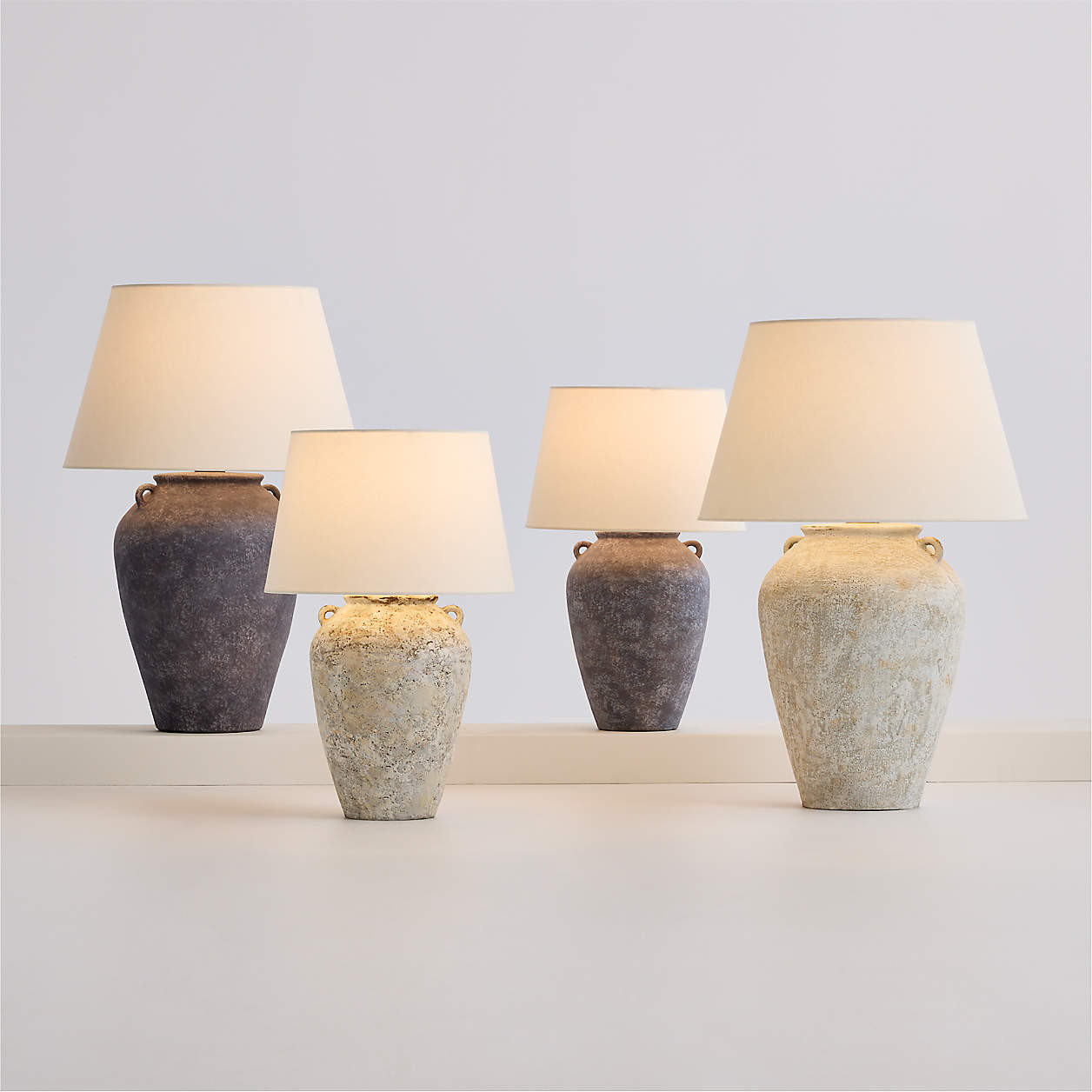 Pompeii Warm White Small Ceramic Table Lamp | Crate & Barrel | Crate & Barrel
