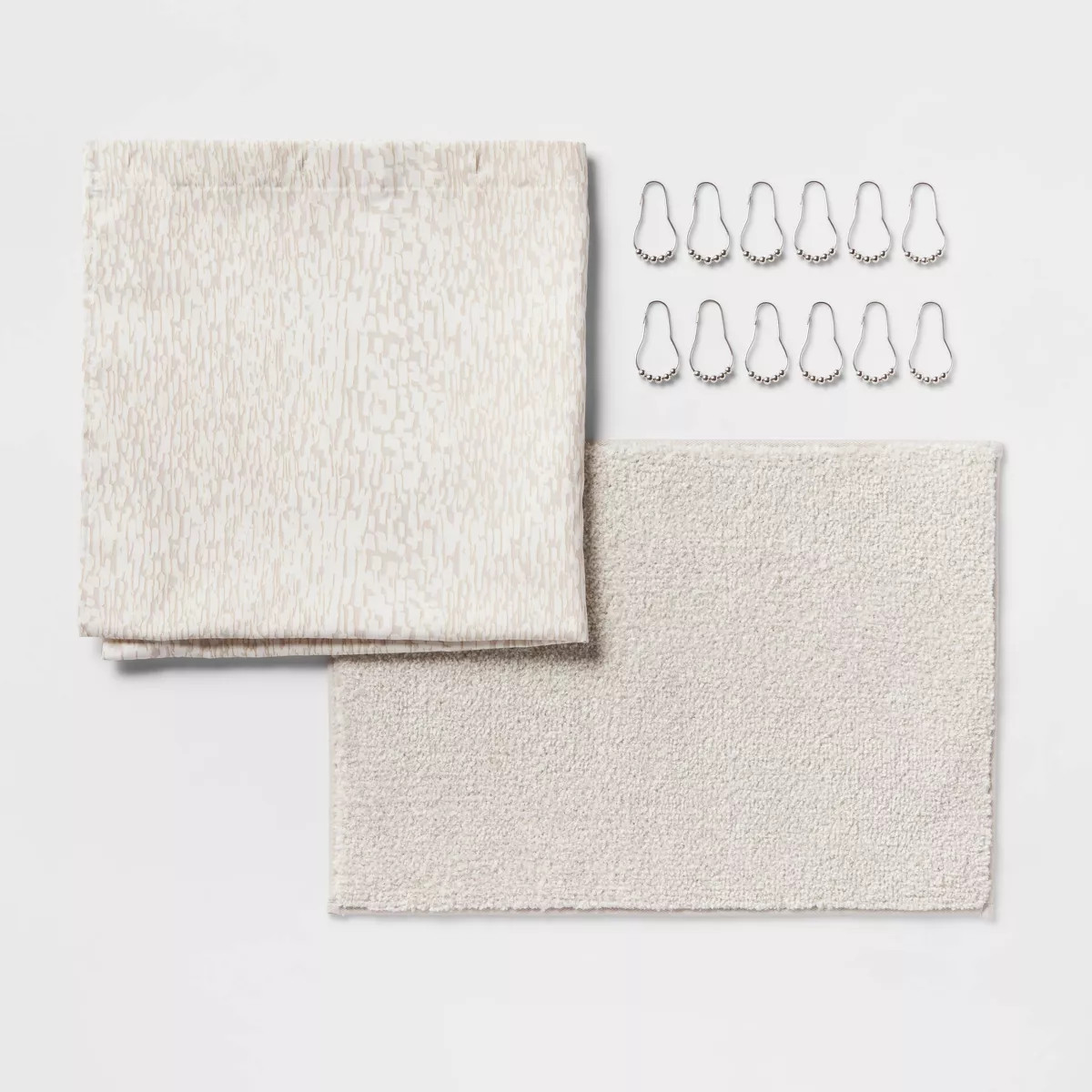14pc Luxe Shower Curtain Set with Rug White - Threshold™ | Target