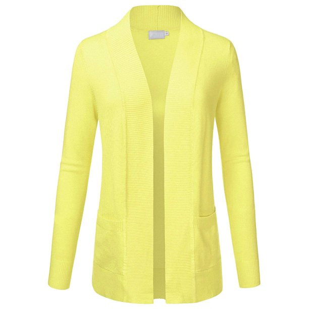 Women & Plus Open Front Knit Long Sleeve Pockets Sweater Cardigan | Walmart (US)