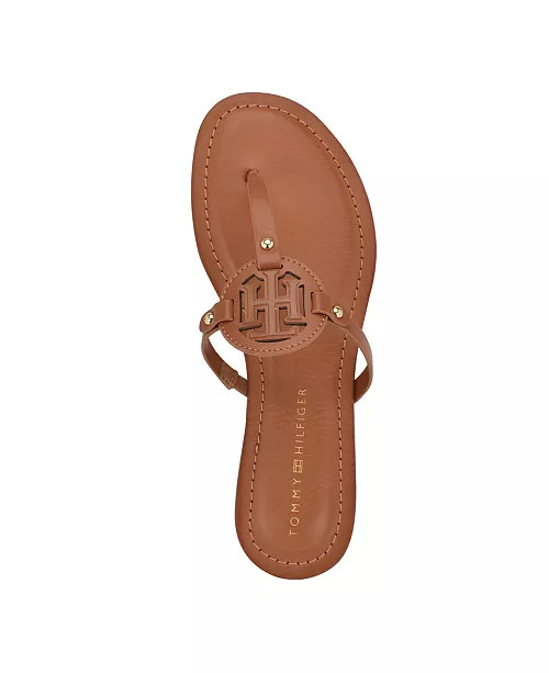 Women's Litzy Logo T-Strap Flat Sandals | Macy's