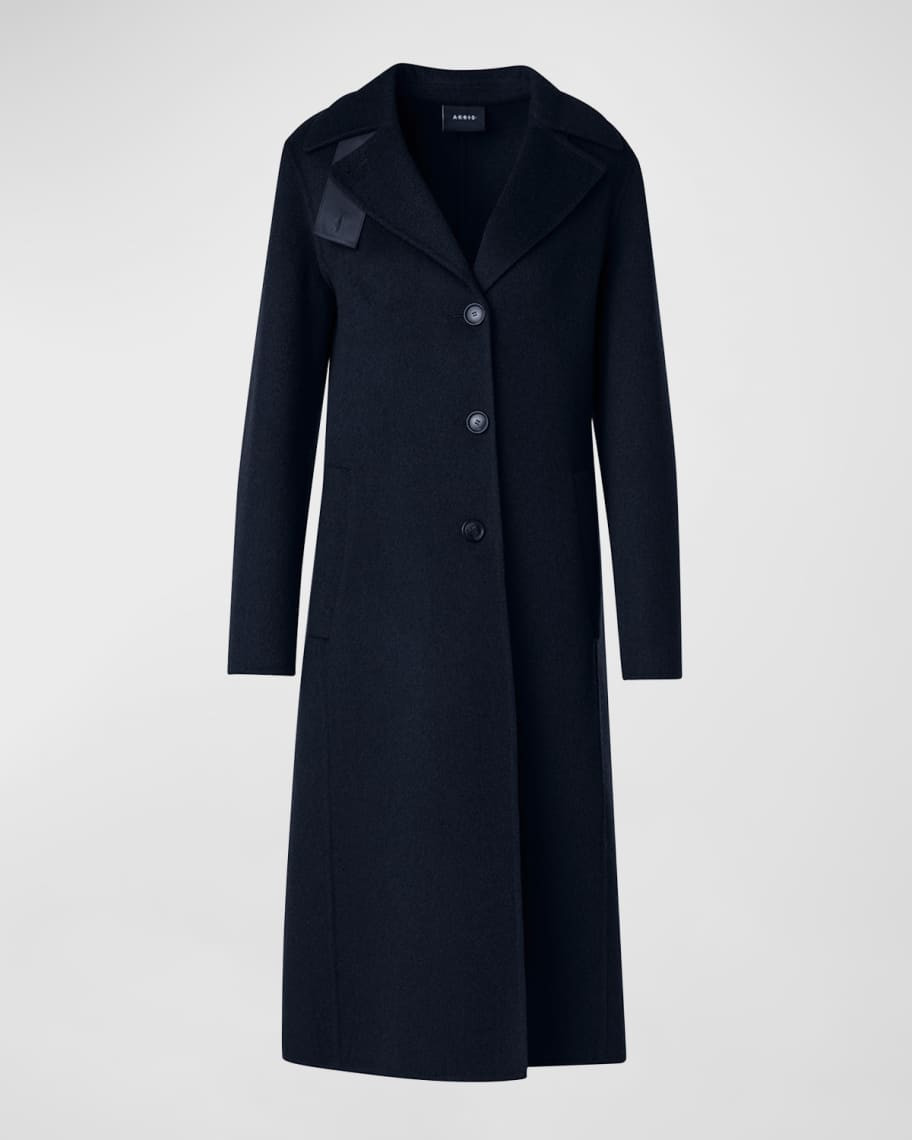 Leather Collar Cashmere Coat | Neiman Marcus