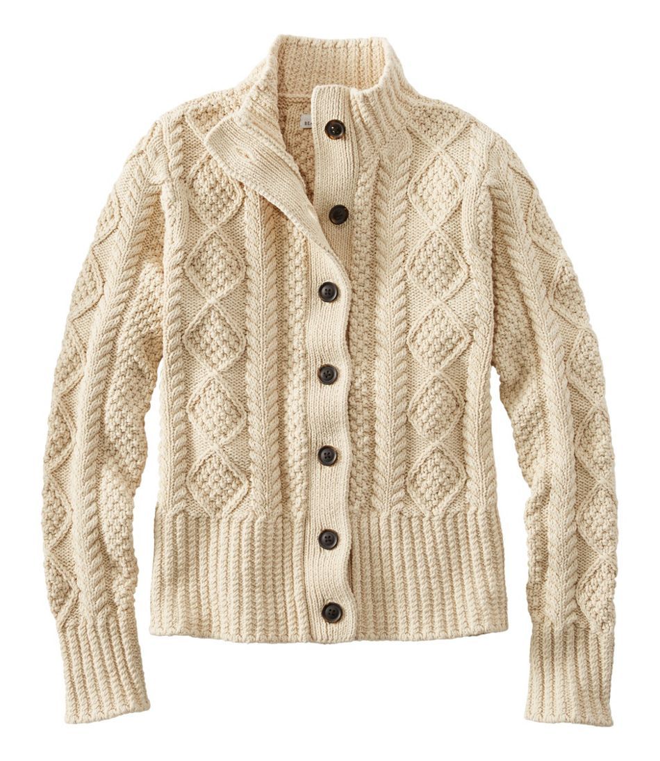Women's Signature Cotton Fisherman Sweater, Short Cardigan | L.L. Bean