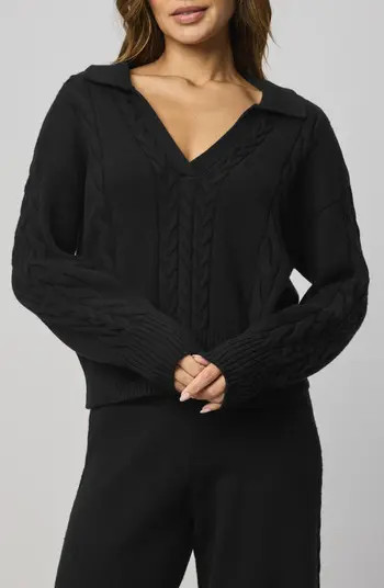 Jet Set Cable Stitch Polo Sweater | Nordstrom