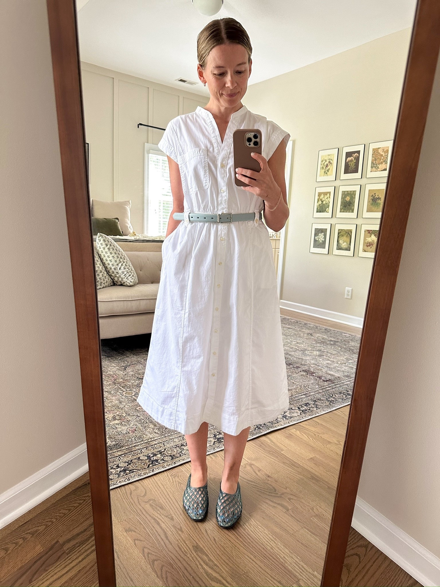 Such a classic fit! I love this dress as an option for my white & blue outfit. It’s also nursing friendly with functional buttons! How does everyone feel about the jelly shoes trend? 
#LTKWalmart #WalmartPartner

#LTKStyleTip
