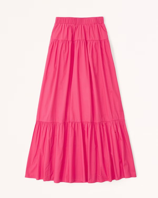 Pride Poplin Tiered Maxi Skirt | Abercrombie & Fitch (US)