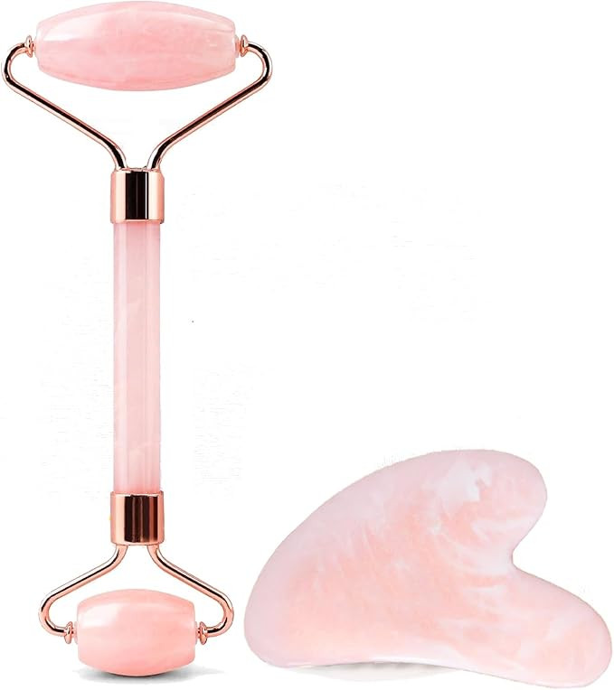 Gua Sha Facial Massage Tool and Roller Set, Facial Massager for Face, Neck, Arms, Eyes, Reduce Pu... | Amazon (US)