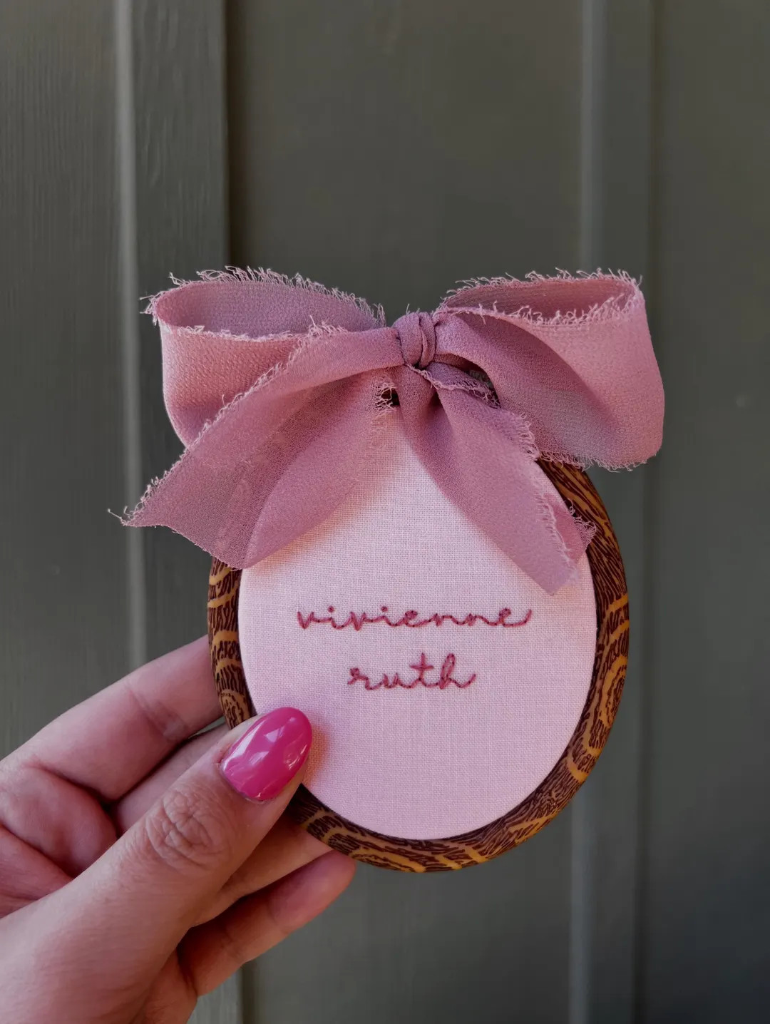 Custom Hand Embroidered Pink Hues Hoop - Baby Pink Cotton Fabric with Mauve High Quality Cotton T... | Etsy (US)