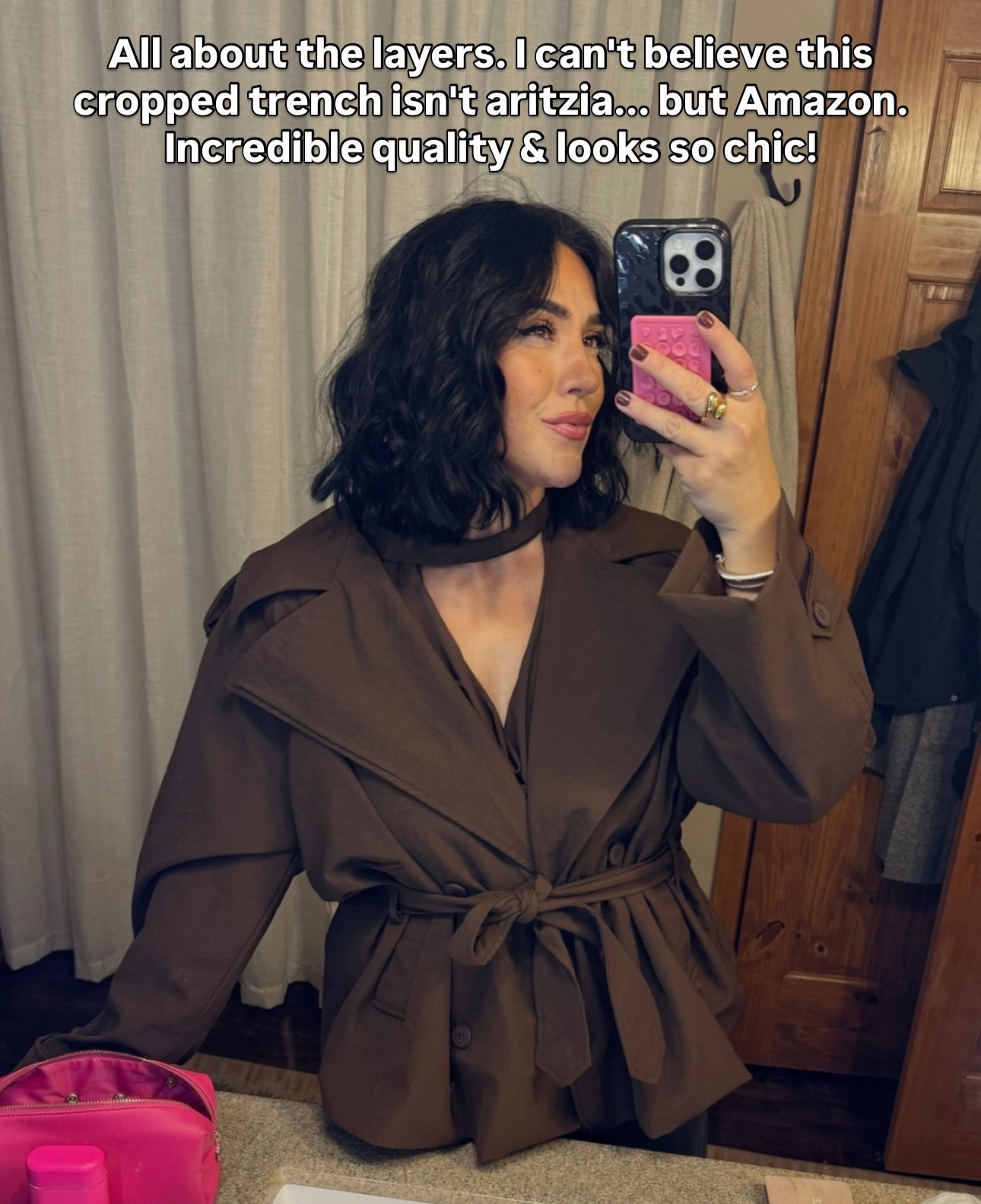 The cutest mini trench from Amazon, looks so chic & high end for a fraction of the price! Size L

#LTKMidsize #LTKSeasonal #LTKSaleAlert