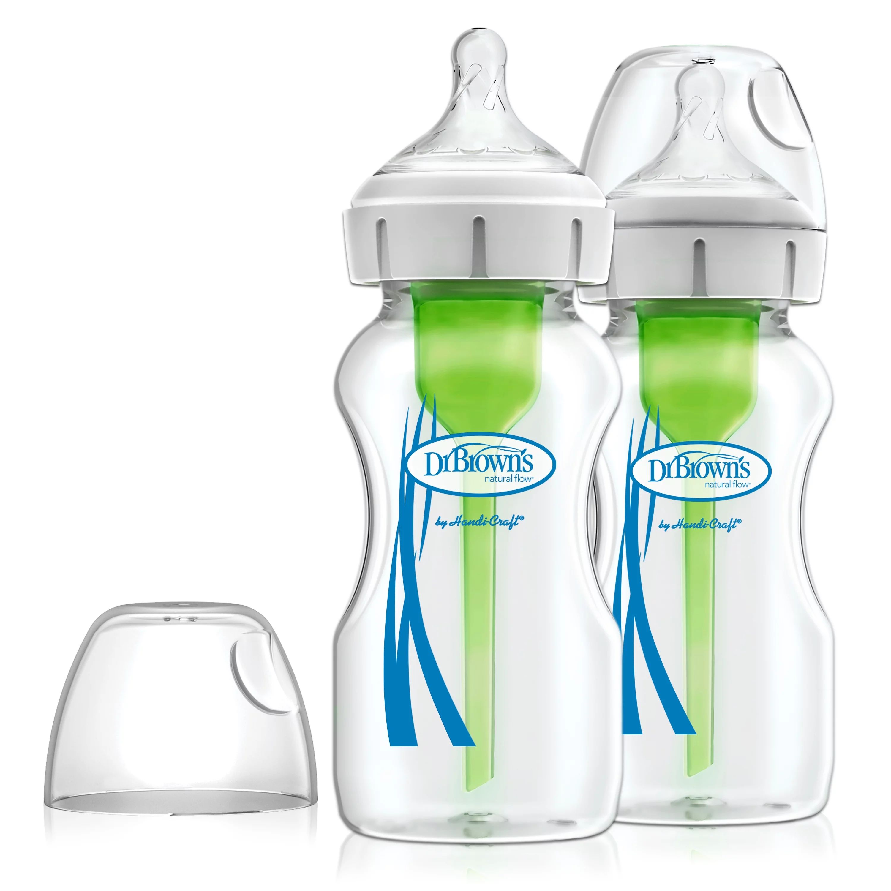 Dr. Brown's Options+ Wide-Neck Anti-Colic Glass Baby Bottle - 9oz - 2pk | Walmart (US)