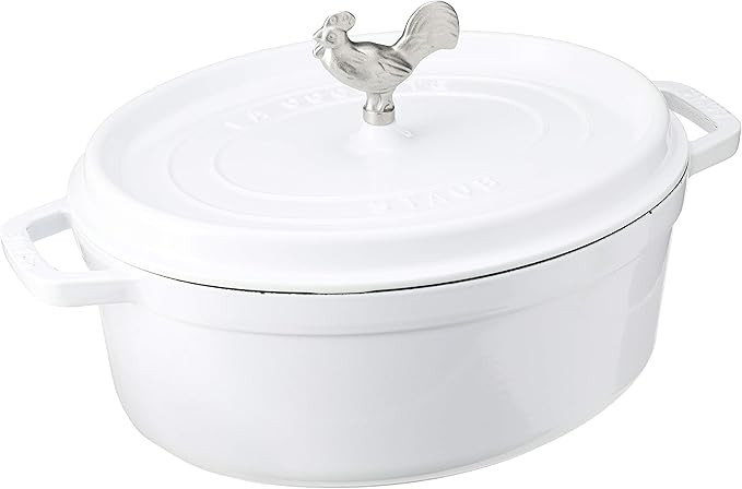STAUB Cast Iron Coq au Vin Cocotte, 5.75-quart, White | Amazon (US)