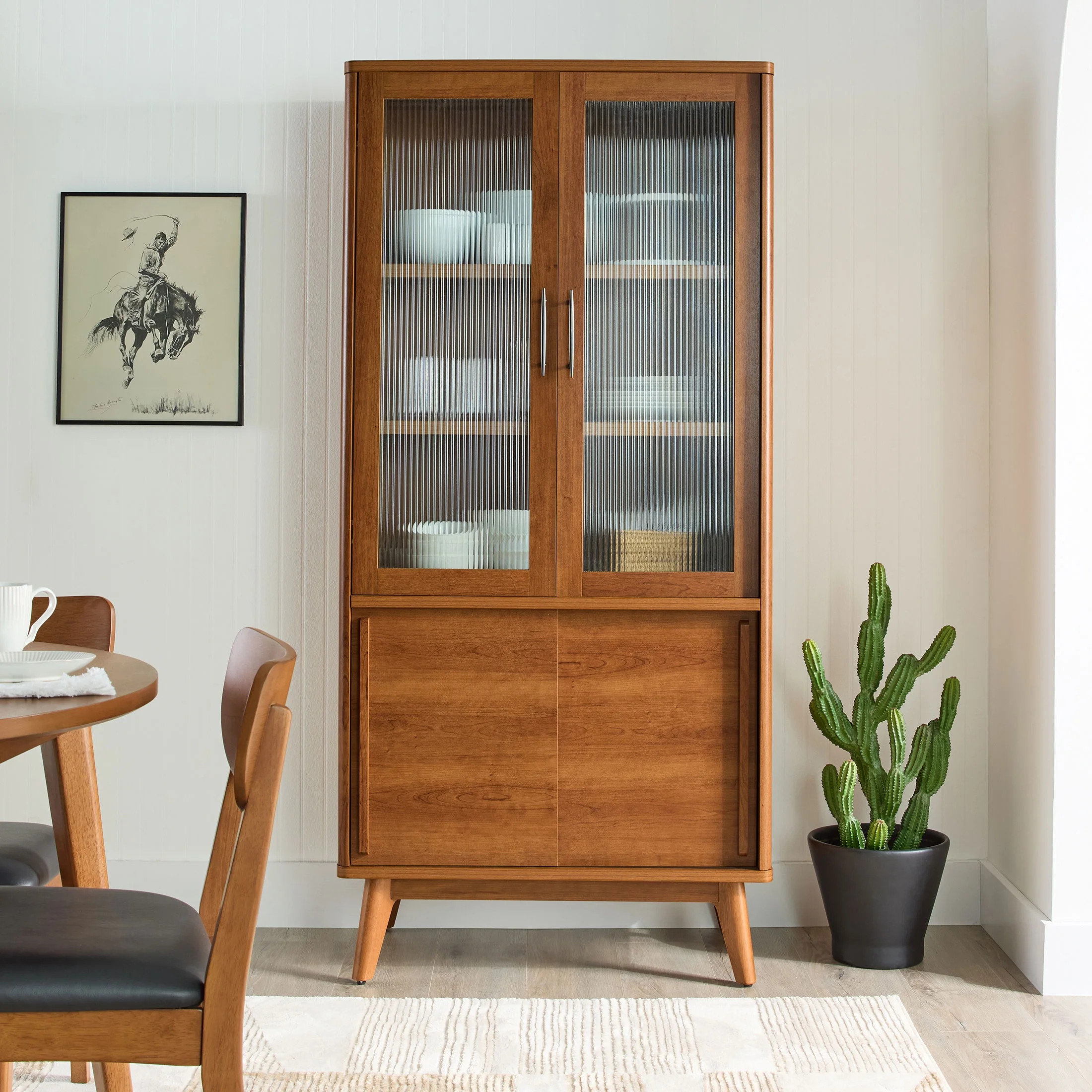 Better Homes & Gardens Greyson China Cabinet, Acorn Finish | Walmart (US)
