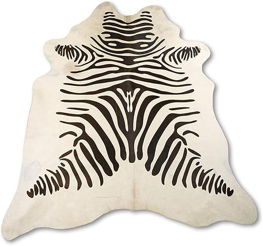 Zerimar Kuhfell Teppich Gefärbt Zebra | Massnahmen: 215x175 cm | Teppich für Wohnzimmer | Schla... | Amazon (DE)