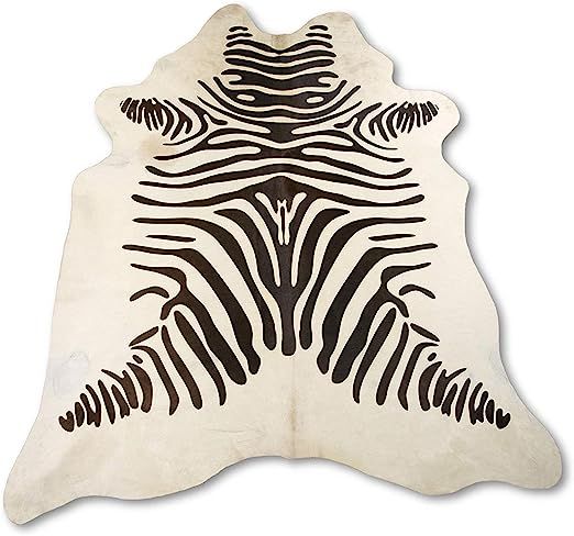 Zerimar Kuhfell Teppich Gefärbt Zebra | Massnahmen: 215x175 cm | Teppich für Wohnzimmer | Schla... | Amazon (DE)