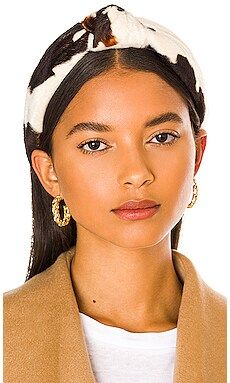 Lele Sadoughi Faux Cowhide Knotted Headband in Natural from Revolve.com | Revolve Clothing (Global)