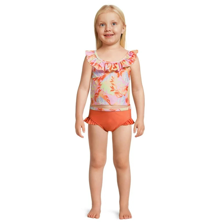 Wonder Nation Toddler Girl Ruffle Strap Tankini Swimsuit, Sizes 12M-5T | Walmart (US)