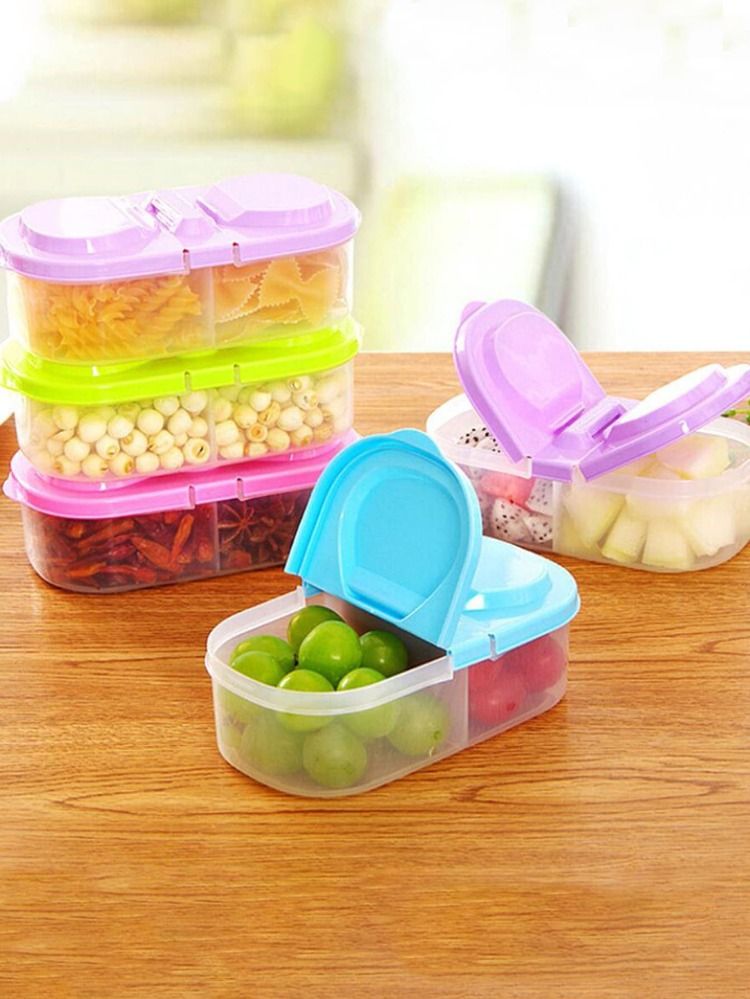 1pc Double-grid Random Food Storage Box, Plastic Fruit Fresh Container For Household, Office
    ... | SHEIN