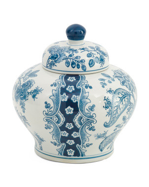9x10in Floral Porcelain Lidded Jar | Home | Marshalls | Marshalls