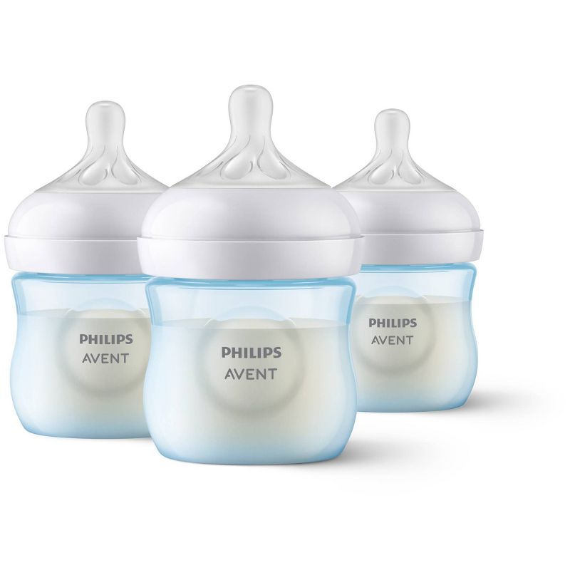 Philips Avent 3pk Natural Baby Bottle with Natural Response Nipple - Blue - 4oz | Target
