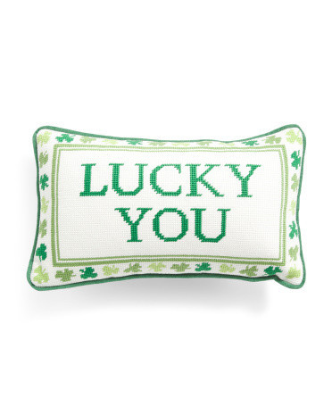 9x15 Lucky You Needlepoint Pillow | Polyester | Marshalls