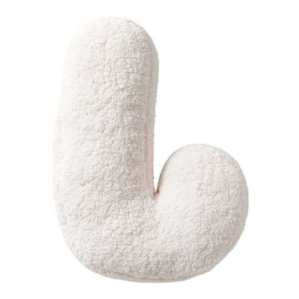 White Sherpa Monogram Letter Pillow, J | At Home