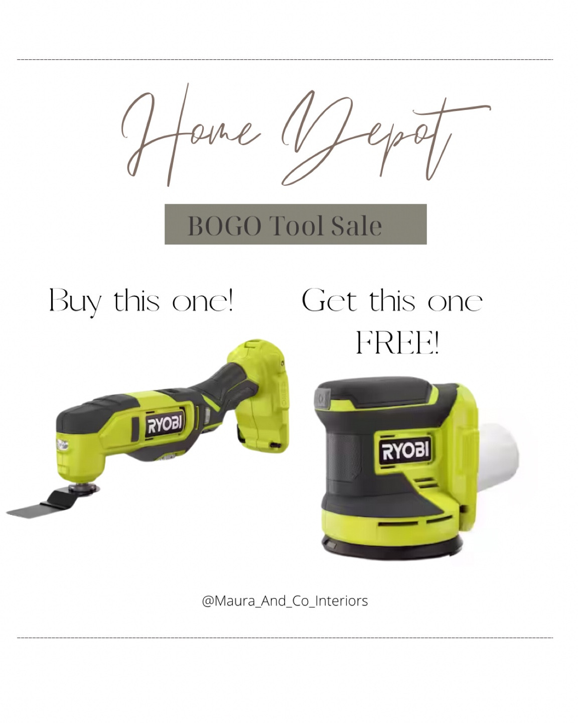 Buy a multi tool and get the orbital sander free! Tools only, no battery included!

Sale, home improvement, tools, diy, home depot, tool sale, discount 

#LTKhome #LTKsalealert #LTKfindsunder100