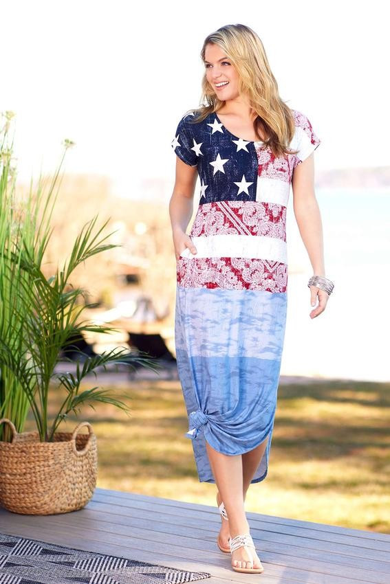 Americana Maxi Tee Dress | Cato Fashions