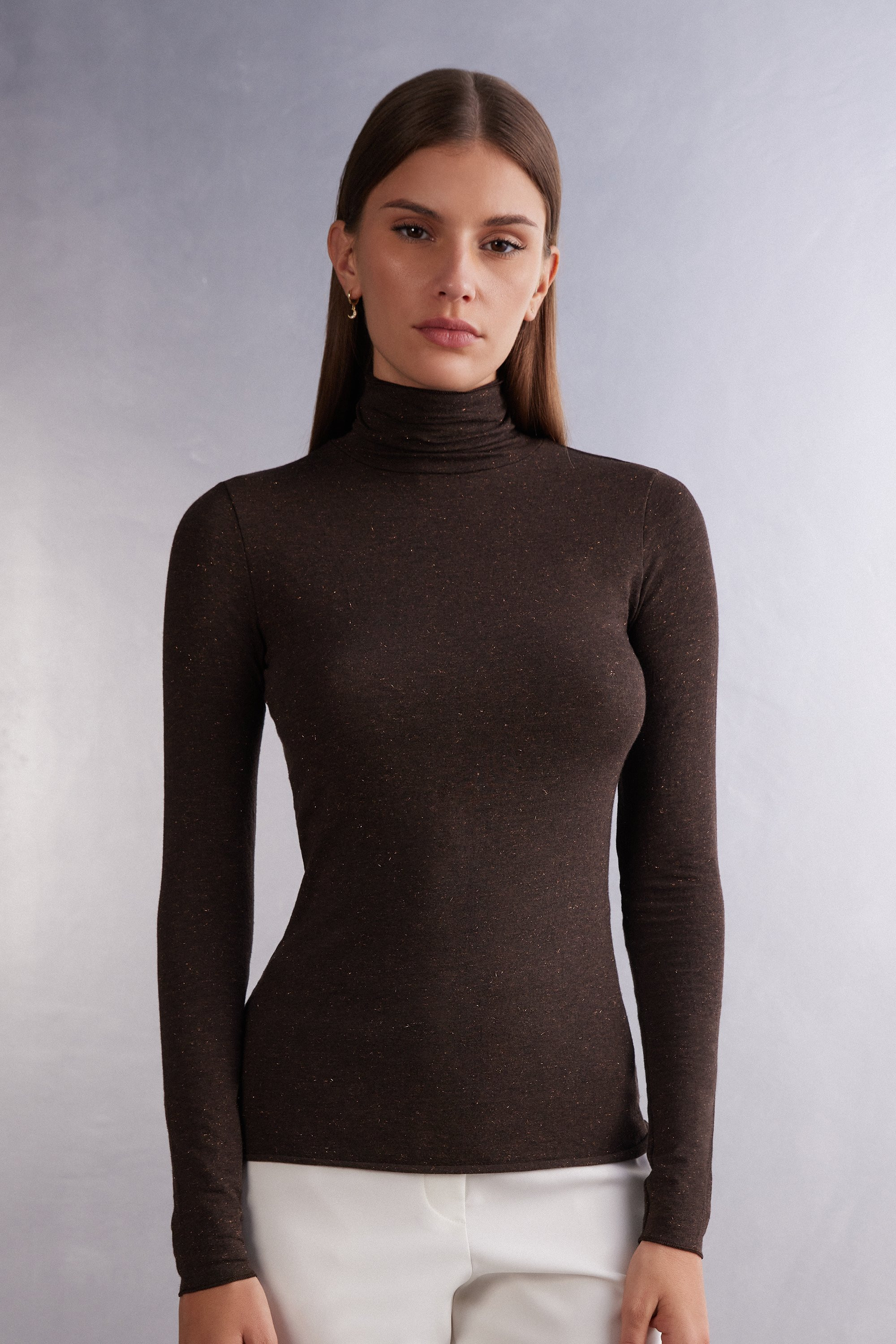 Modal Turtleneck with Cashmere Lamé | Intimissimi | Intimissimi (US)