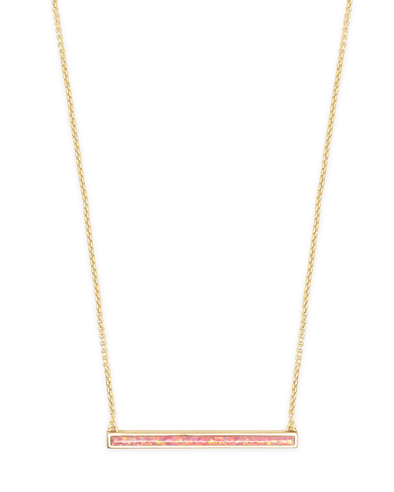 Kelsey Gold Pendant Necklace in Coral Kyocera Opal | Kendra Scott