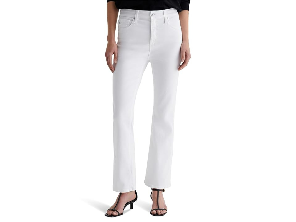 AG Jeans Farrah Mid-Rise Crop Boot Jeans in Gallery White Women's Jeans Gallery White : 30 27, Cotton/Denim/Elastane | Zappos