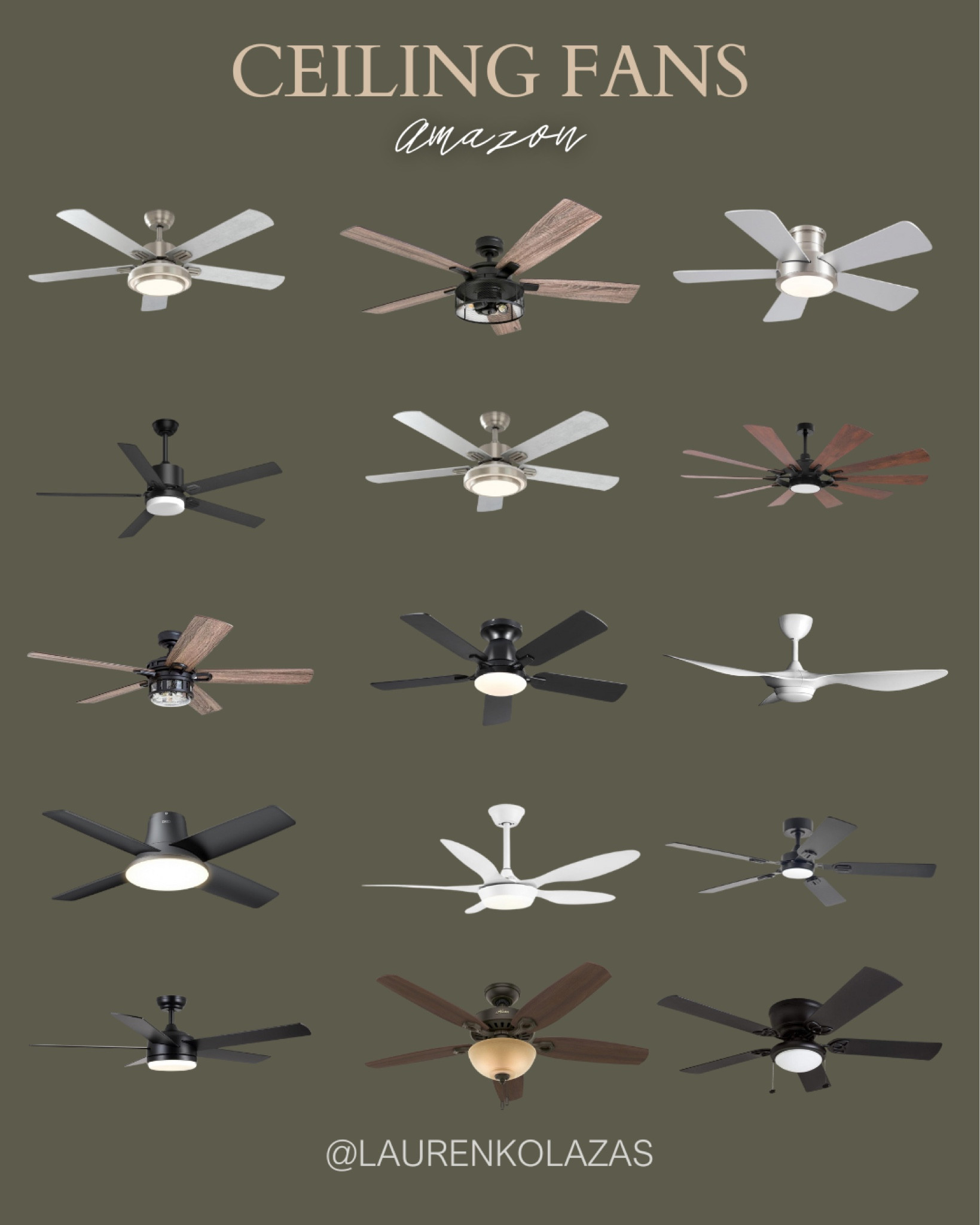 Keep your home cool with these classic and affordable ceiling fans from Amazon! Choose from a variety of designs and colors that can fit with the style of your home!
#lightingfixtures #homedecor #industrialhome #rusticstyle

#LTKHome #LTKSeasonal #LTKStyleTip