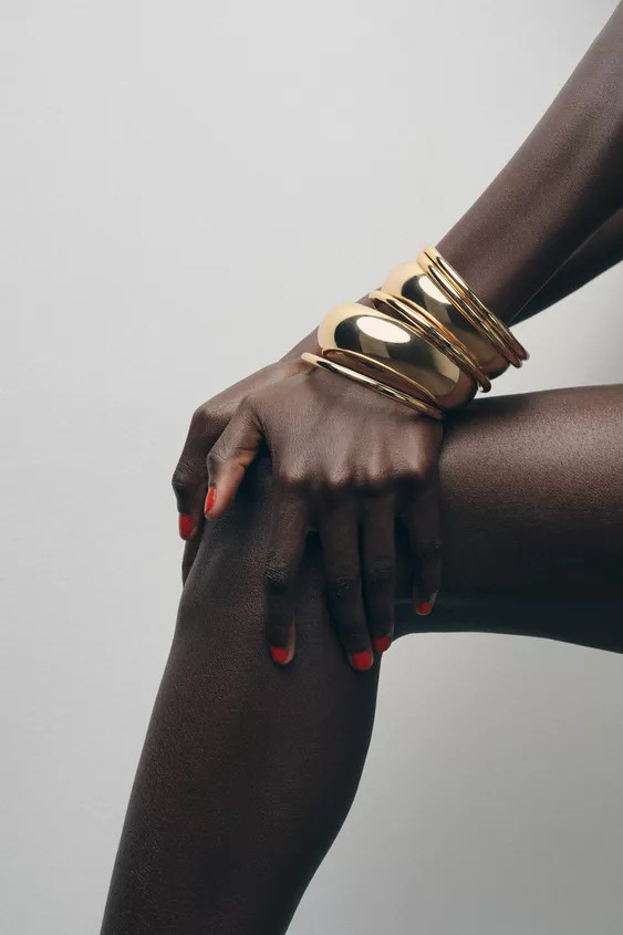 TWO-PACK OF EMBOSSED METAL BRACELETS | Zara US