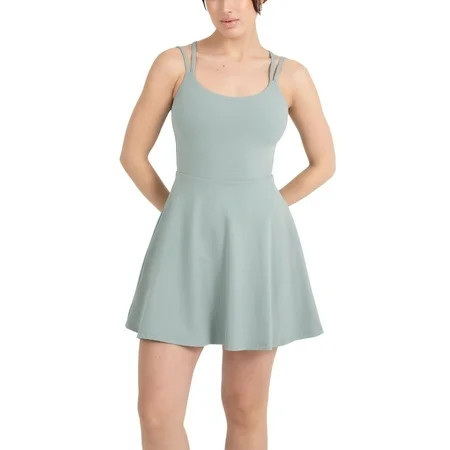 YITTY Active Women s UltraLuxe Strappy Tennis Dress with Built in Short  Athleisure  4-Way-Stretch  Sage Grey  XXL/1X | Walmart (US)