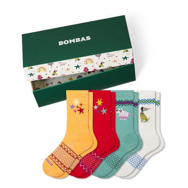 Bombas Holiday Gift Box Crew Socks Youth One Size Bright Red Mix | Scheels Sports