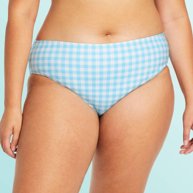 Women's Plus Size Gingham Bikini Bottom - Stoney Clover Lane x Target Blue | Target