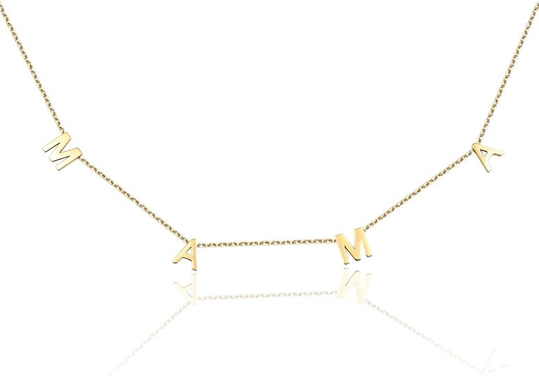 Mama Necklace for Women, 14K Gold Plated Dainty Mom Necklace Non Tarnish Jewelry for Mama, Mother... | Amazon (US)