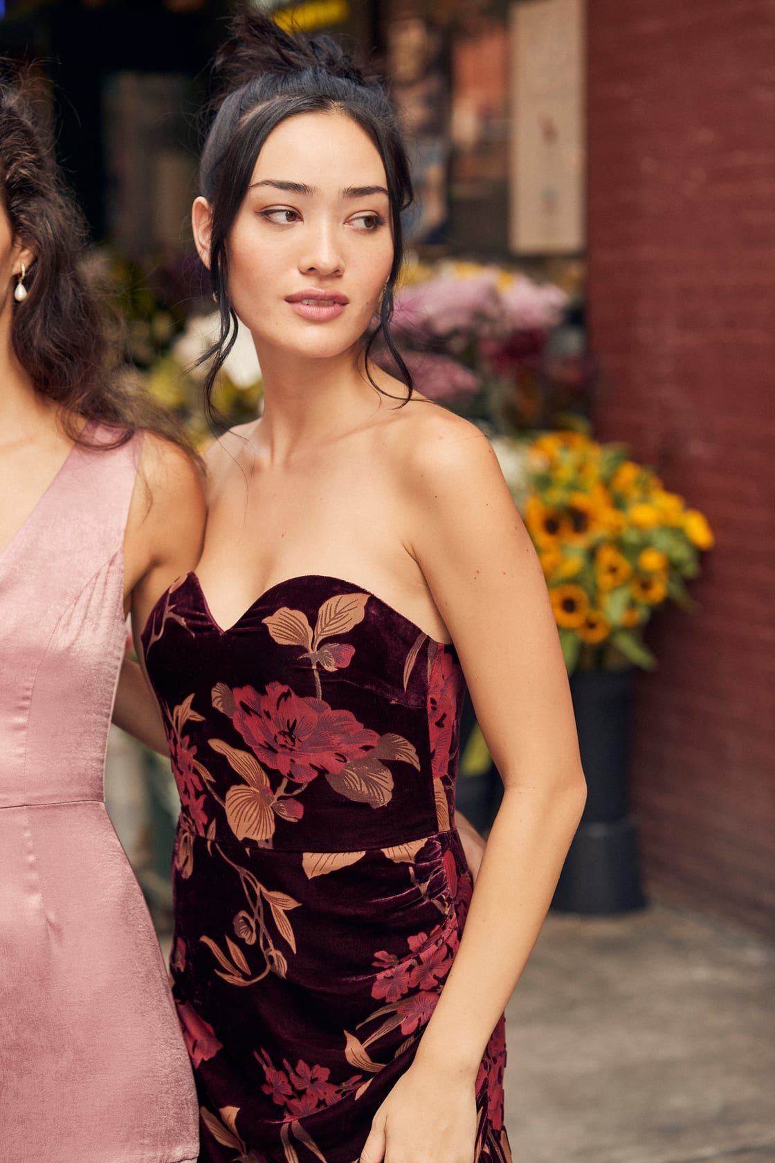 Exquisite Black Floral Burnout Velvet Strapless Maxi Dress | Lulus (US)