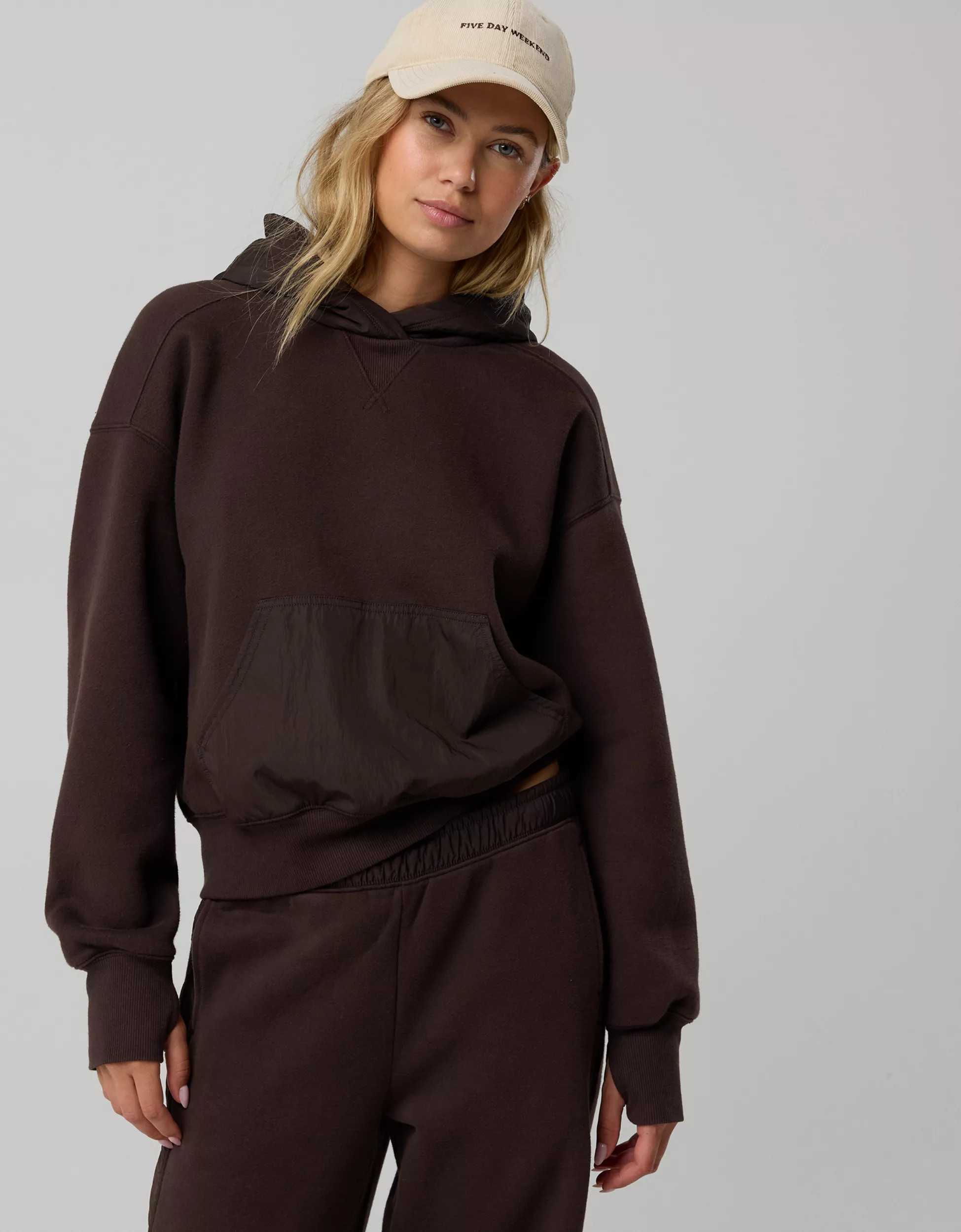 OFFLINE By Aerie Cloud Fleece Nylon Hoodie | Aerie