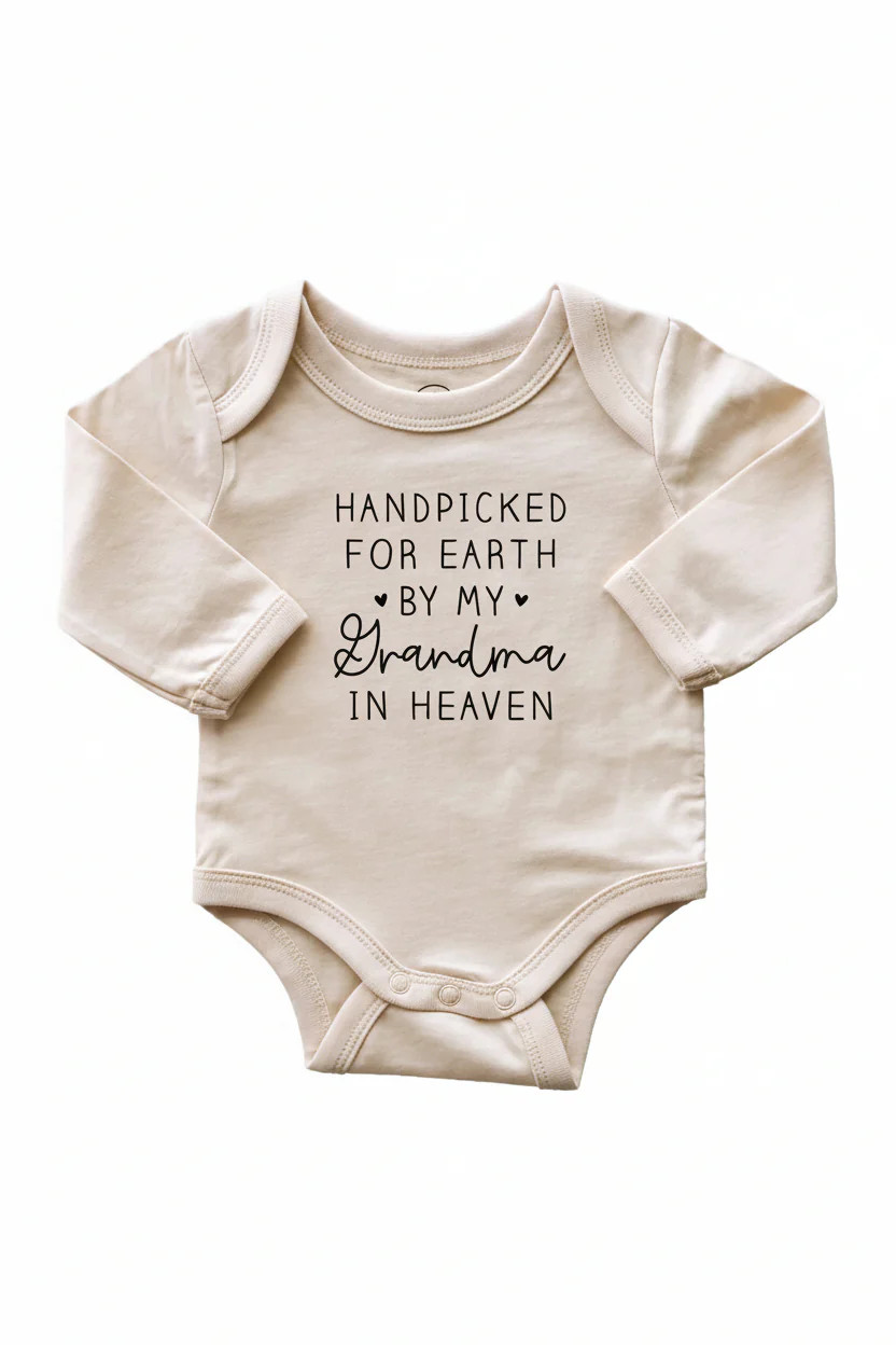 Personalized Handpicked Long Sleeve Graphic Bodysuit | Natural | Caden Lane